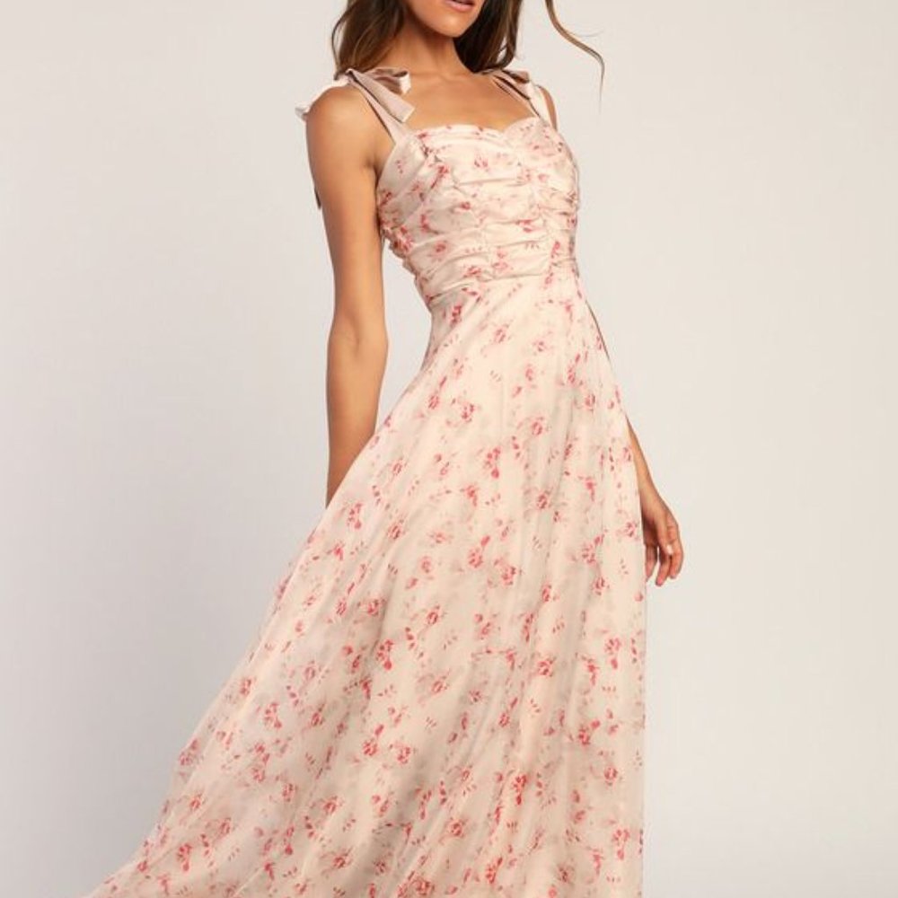 Blush Wedding Guest or Bridesmaid Maxi Dress